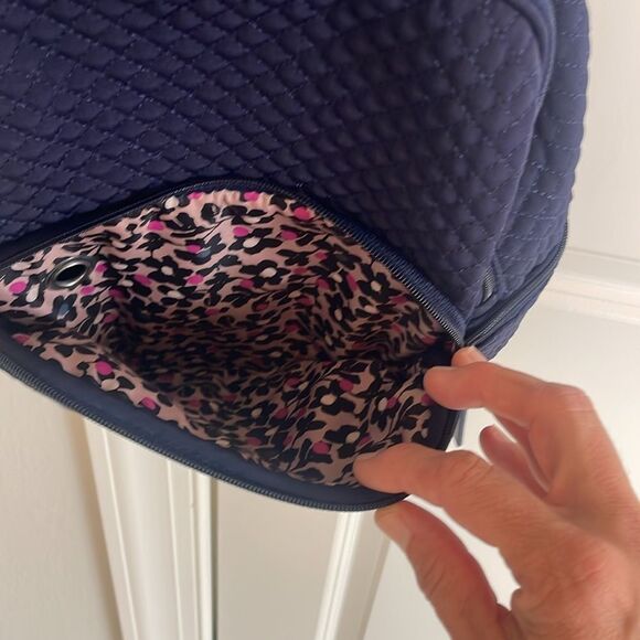 Vera Bradley Quilted Navy Mini Backpack - Picture 4 of 7